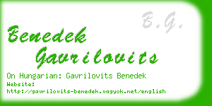 benedek gavrilovits business card